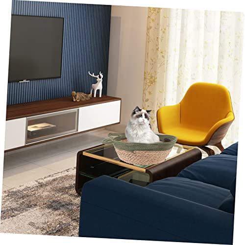 Cama De Gato 1Pc Casa Cama Descanso Verão Pet Trança Gato Acessório Para Dormir Resfriamento Romance