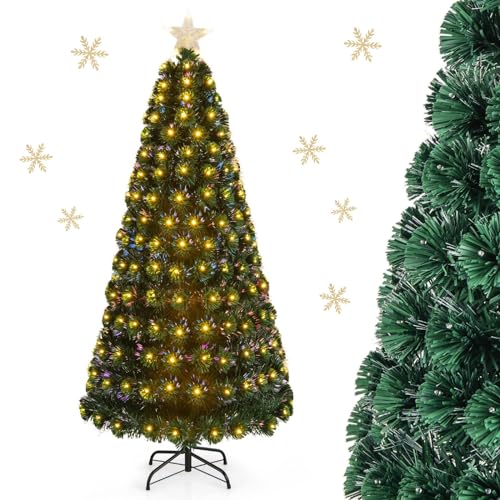 RELAX4LIFE Albero di Natale Artificiale 180cm con Luci Gialle...