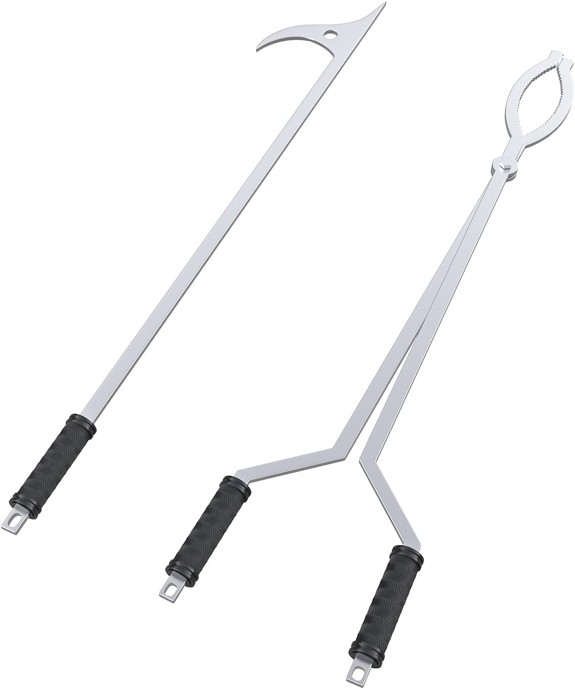 40" Fire Pit Tongs Set for Fire Pit, Fire Poker and Log Grabber FirePit Tool Accessories for Outdoor Campfires Backyard Picnic Picnic Indoor Accessories, Stainless Steel