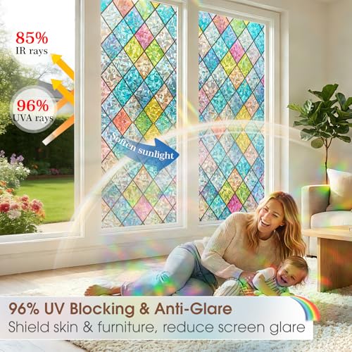 Película para ventana decorativa 3D con protección UV Coavas miniatura 4