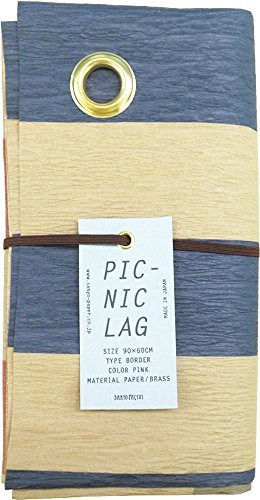 山陽製紙 レジャー シート ピクニック ラグ 用品 90×60cm 撥水 日本製 北欧 crep BORDER ピンク Sサイズ