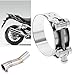 The Lord of the Tools Motorcycle Exhaust Pipe Clip Stainless Steel Motorbike Exhaust Clamp 56-59mm Accessories for Car Motorcycle Exhaust Pipe Clamps Silver