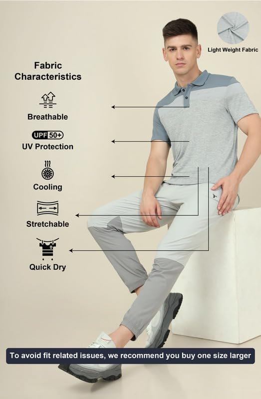 Image of TECHNOSPORT Men's Polo Neck Colorblock Half Sleeve T-Shirt - (MTP741 PRNT)