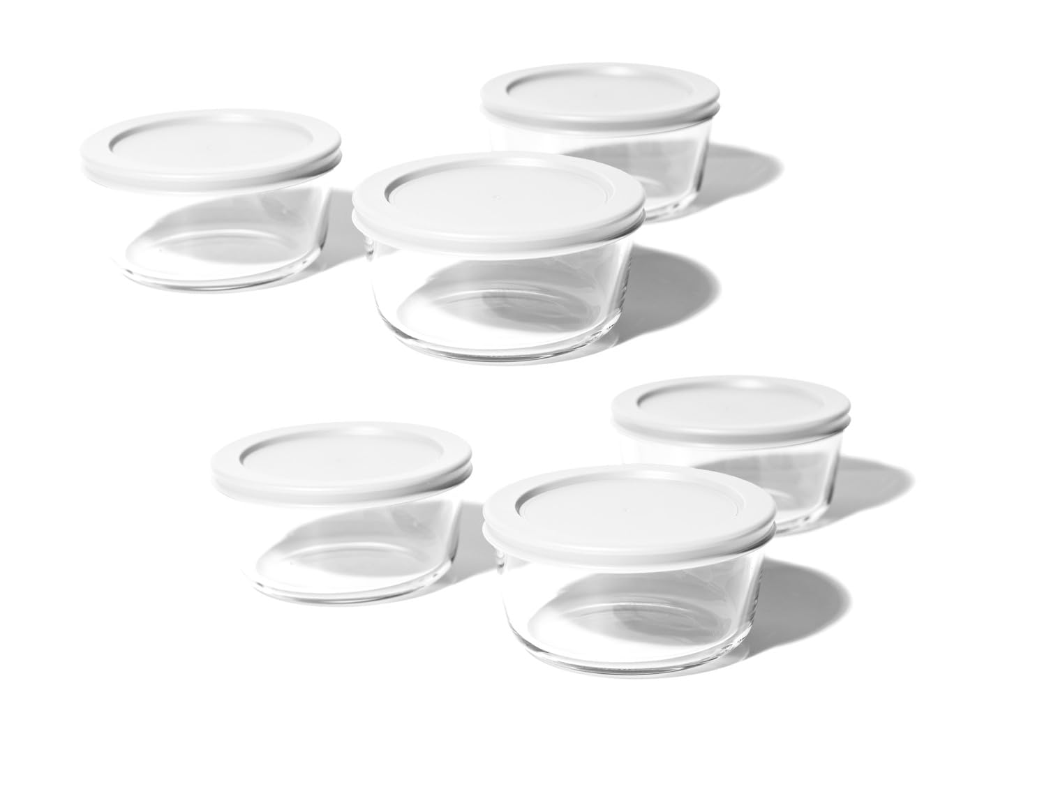 DURA LIVING Juego de 12 recipientes de vidrio para almacenamiento de alimentos (6 recipientes + 6 tapas sin BPA), 4 tazas, a prueba de fugas, aptos para microondas, congelador, horno y lavavajillas