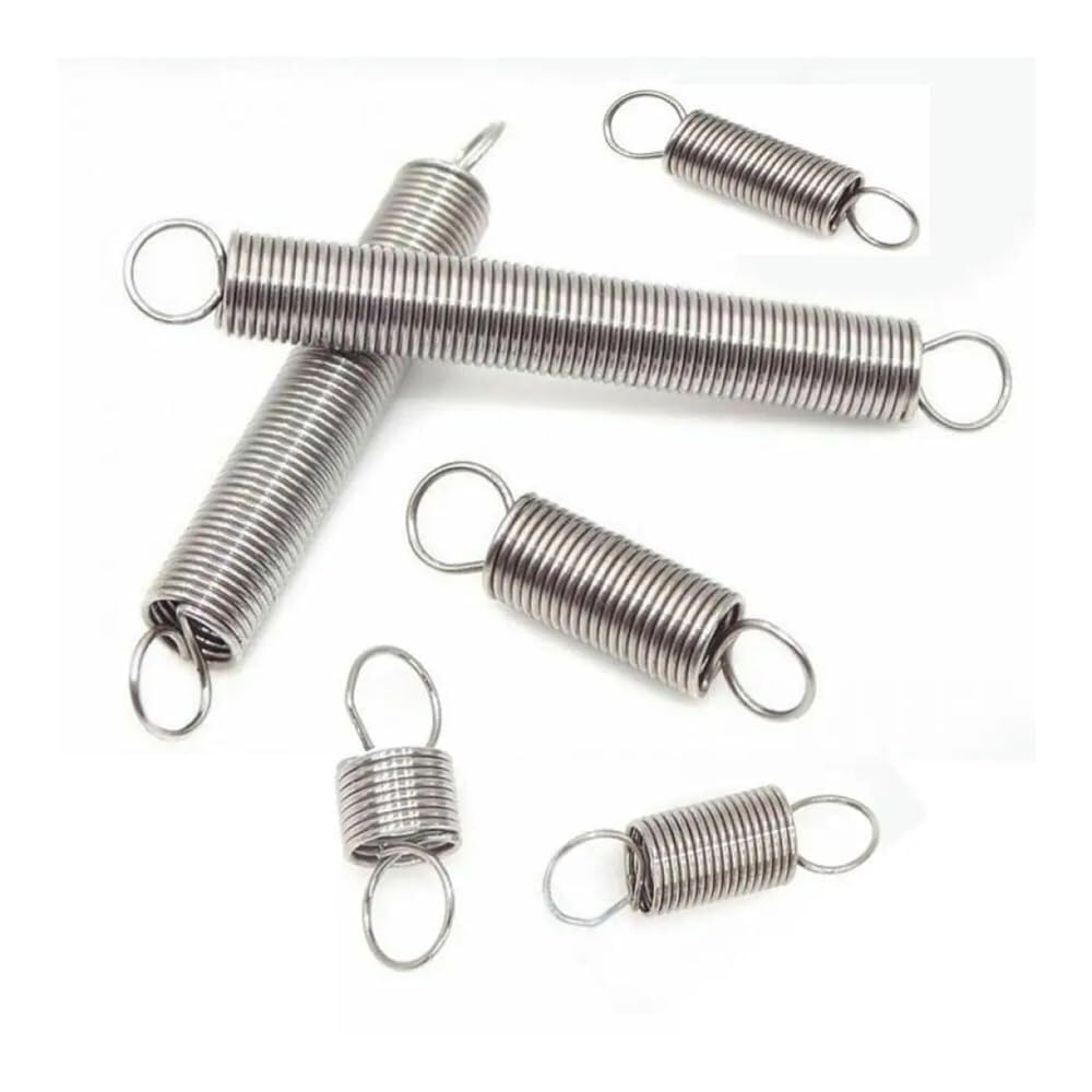 WTQZFRNSB Heavy Duty Tension Spring, Metal Springs 10Pcs 304 Stainles Steel Cylindroid Helical Pullback Expand Tension Coil Spring WD 0.3mm(3mm-0.3mm*45mm)/11417(3mm0.3mm*45mm)