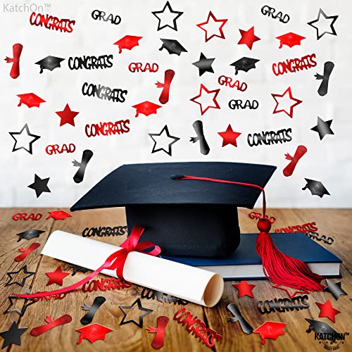 Image of Graduation Decorations 2026 | Red and Black Graduation Confetti 2026 - Pack of 1300 | Graduation Confetti class of 2026 | 2026 Confetti Graduation | 2026 Graduation Table Decorations, KatchOn