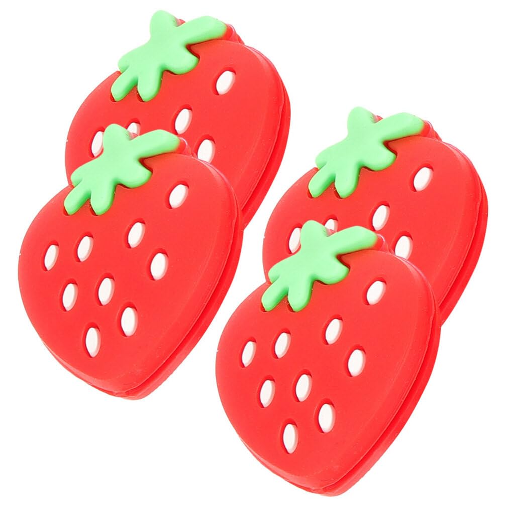 Milisten Tennis Dampeners Vibration Dampener: 4pcs Strawberry-Shaped Tennis Racket Vibration Absorber Racket Dampener for Tennis Racquet,