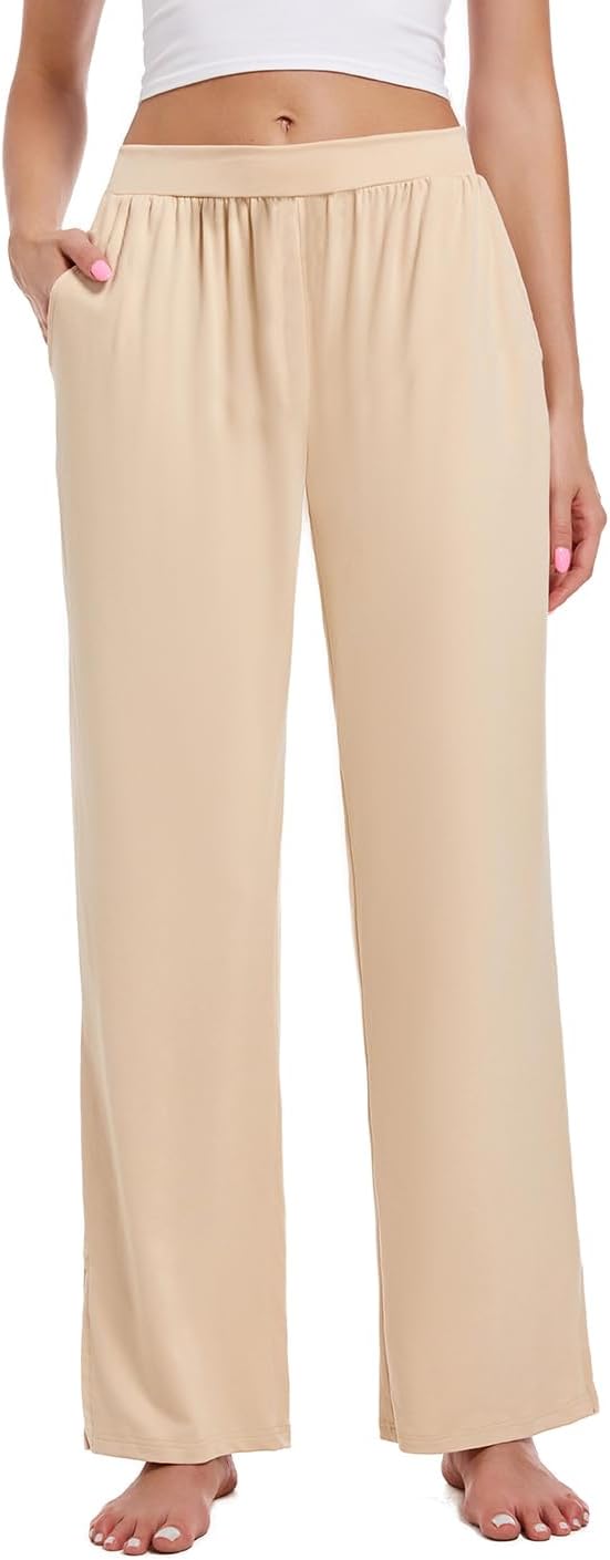 3 Pack Women's Lounge Pants Cozy Wide Leg Lounge Pants with Pockets Loose Flowy Yoga Sweatpants Workout Comfy Jogger - Image 2