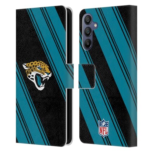 Carcasa de cuero Samsung Galaxy A15 de NFL Jacksonville Jaguars Head Case Designs