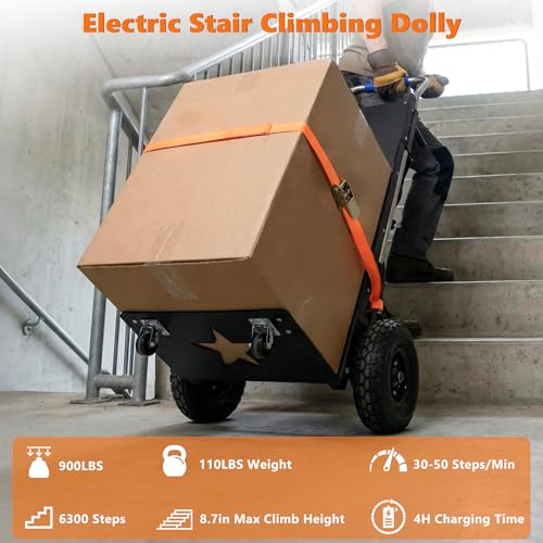 Carretilla eléctrica para escaleras 1500W con llantas antideslizantes 10" miniatura 4