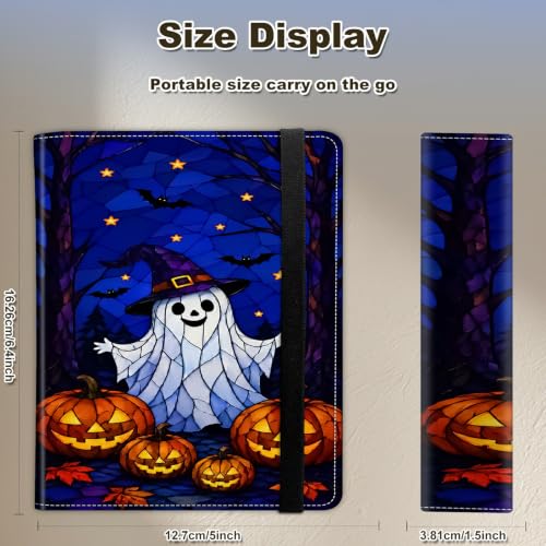 Image of Photo Album 4x6 120 Photos with Strong Elastic Band, Stained Glass Ghost | Large Capacity Premium Leather Picture Album, Portable Wallet Albums Photo Book for Family Anniversaries Wedding Baby
