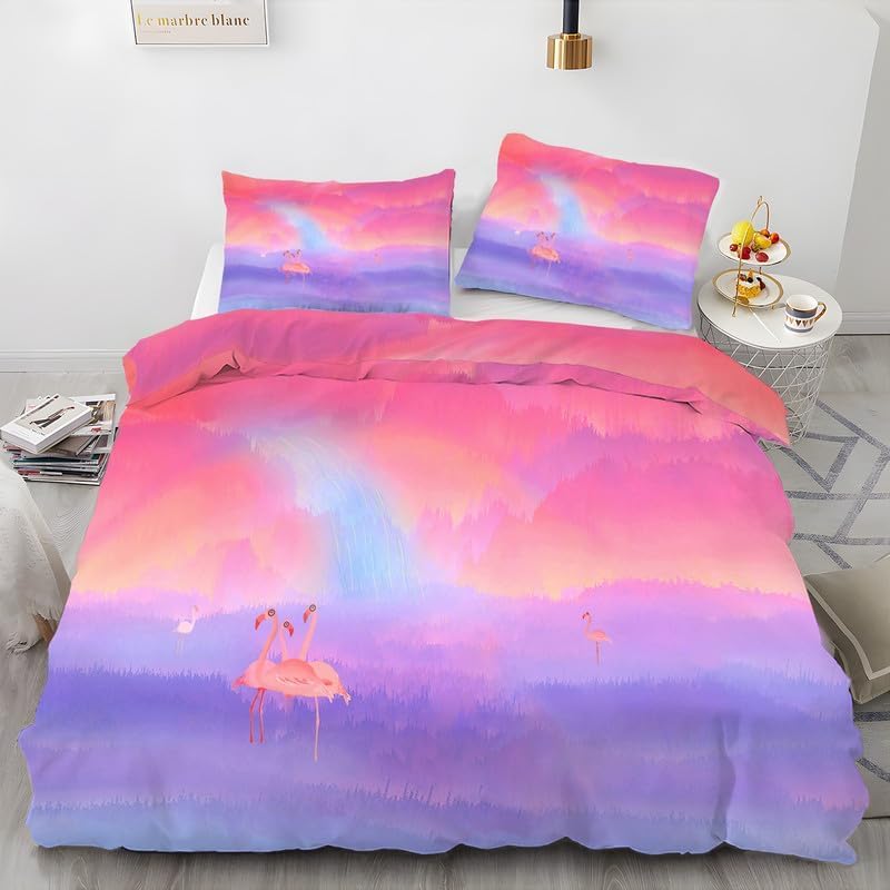 Housse de couette flamant rose 120 x 150 cm en literie microfibre premium