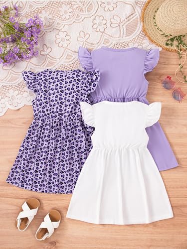 Girls Dresses Toddler Girls Dress 3-Pack Casual Party Print Skater A-line Dress Sundress2