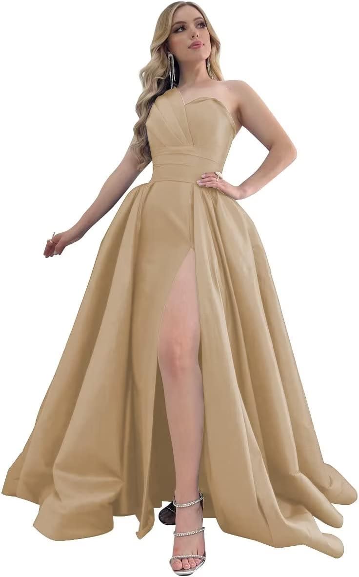 One Shoulder Satin Prom Dresses Long Ball Gown Jamaica Ubuy