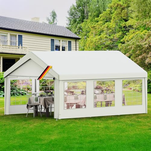 Kidsgigglz Pavillon 4x6, Partyzelt mit Seitenwänden & Giebelteilen, UV-Schutz & Wasserdicht, Gartenzelt Festzelt aus Verzinkte Stahlgestänge & PE-Plane, Abnehmbare Seitenwänd, Garten Partyzone, Weiß Kidsgigglz Pavillon 4x6, Partyzelt mit Seitenwänden & Giebelteilen, UV-Schutz & Wasserdicht, Gartenzelt Festzelt aus Verzinkte Stahlgestänge & PE-Plane, Abnehmbare Seitenwänd, Garten Partyzone, Weiß