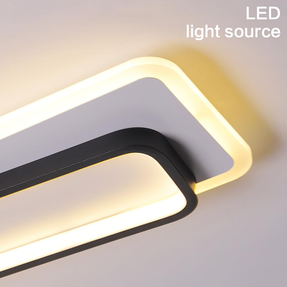 Nowoczesna Sufitowa, Akrylowa Liniowa Z 3 Trybami Kolorów, Sufitowa Led, Oświetlenie Jadalni I Salonu, Długie Lampy Sufitowe (Cri 85+)/Czarny/60 Cm