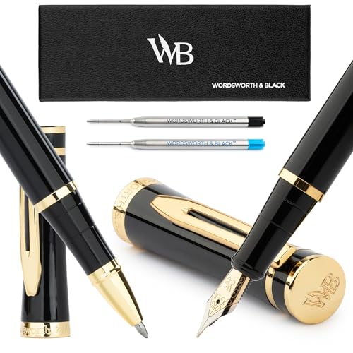 Wordsworth & Black Rollerball Pen [Black Gold], Includes Fountain Pen