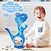 AORCMITN Wooden Dinosaur Piggy Bank for Boys Kids Girls Big Clear Animal Belly Coin Bank Toddler Real Money Toy（Dino-Blue）