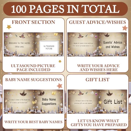 Image of Fuyoooo a Magical Bundle is on the Way Baby Shower Guest Book Baby Shower Sign in Guest Book Reception with Sonogram Page Keepsake Includes Gold Pen Table Card and Adhesive Photo Corner for Birthday