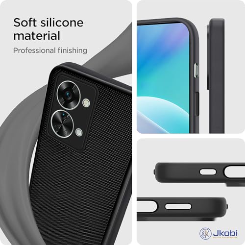 Image of Jkobi Back Cover Case for OnePlus Nord 2T 5G (Textured Grip Design | Camera Protection | Slim and Light Weight | Soft Touch and Feel | Black)