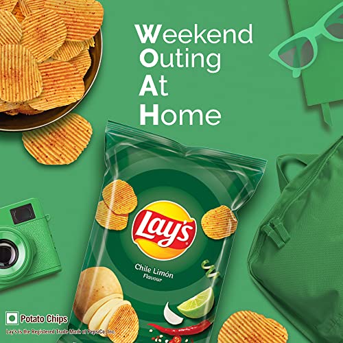 Image of Lay's Potato Chips , Chile Limon Flavour, Crunchy Chips & Snacks 52. 9 g [40 gram + 8 g extra ]+ 4.9 g ] /48gm /52gm /52.9gm (Weight May Vary