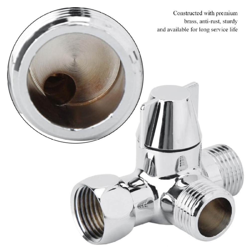 G1/2 "Conector de Ducha de Tres vías Adaptador en Forma de T Válvula desviadora de Agua Ajustable Inodoro Bidet Separador de Agua Grifo Divisor,H Good