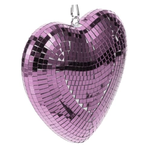 Colgante decorativo en forma de corazón con espejo disco para fiestas, Día de San Valentín, festivales, decoración navideña y salas de baile miniatura 6