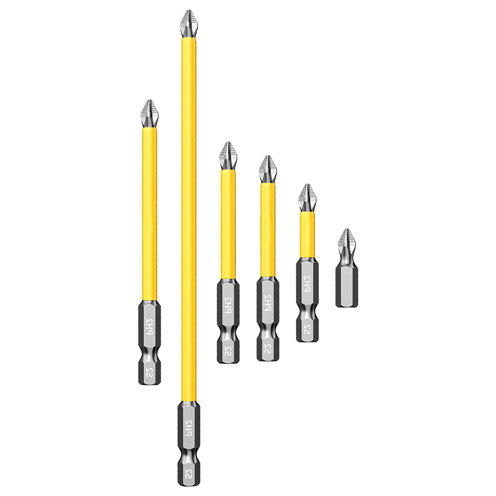 fexxkg 6Pcs Screwdriver Bit Set Magnetic Antislip High Hardness Impacts Resistance Bit Drill Attachment Screwdriver Bit Tool