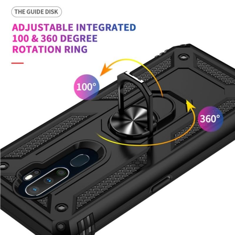 nulala Custodia compatibile con OPPO Find X5 Pro, armatura di grado militare antiurto custodia protettiva per telefono cover anello in metallo cavalletto per OPPO Find X5 Pro nero