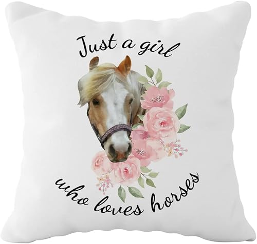 Just A Girl Who Loves Chickens - Funda de almohada decorativa de 18 x 18 pulgadas, cita divertida, decoración de pollo de animales de granja para el