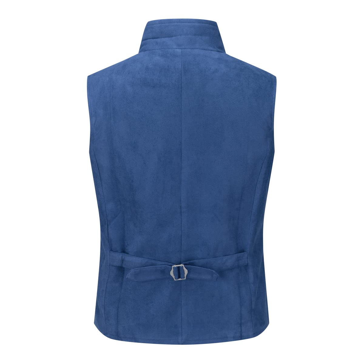 YFFUSHI Gilet de Costume Homme Croisé en Velours pour Mariage Soirée | Waistcoat sans Manches, Slim, Double Boutonnage, Col Montant, Daim Synthétique, Style Gothique Steampunk