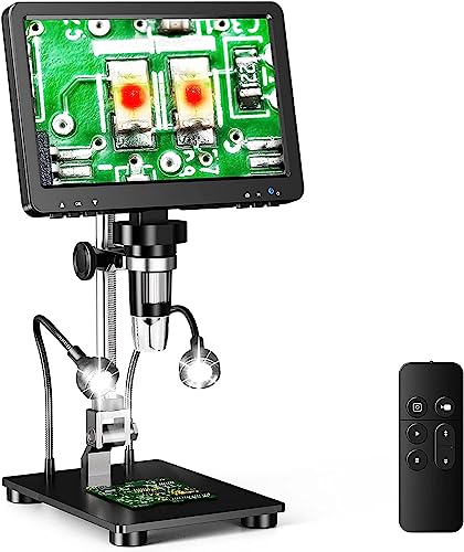 Image of Etzin DM9 Pro 7 inch Mini HDMI Digital Microscope 1200X, 1080P 16MP Coin Microscope for Entire Coin View with IPS Screen, LCD Soldering Microscope for Adult, 10 LED Lights, PC /TV Compatible-EPL-1016IM.