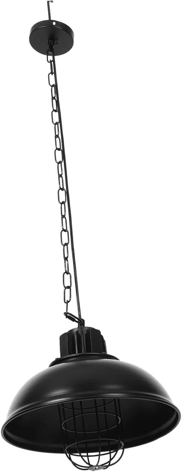 Retro Iron Pendant Lamp Shade E27 Socket Hollow-Out Metal Light Cover for Dining Room and Bar Vintage Style Hanging Light Fixture