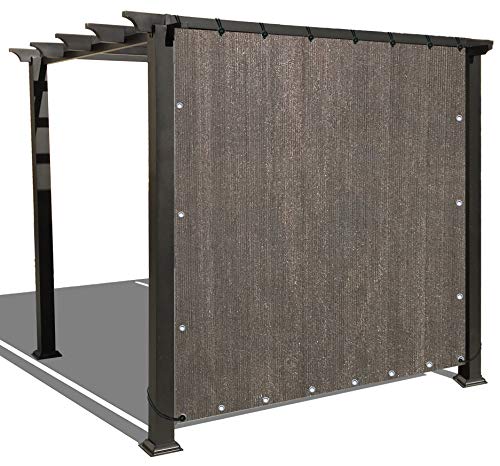 Alion Home Sun Shade Panel Privacy Screen with Grommets on 4 Sides for Outdoor, Patio, Awning, Window Cover, Pergola or Gazebo -200 GSM (10' x 6', Mocha Brown)