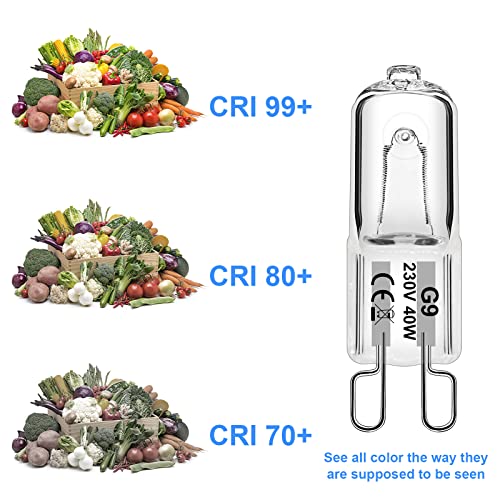 WeshLMPO G9 Halogen Bulbs 40W G9 Capsule Bulb Warm White 230V Dimmable for Oven 300 Degrees 12 Pcs - Image 3