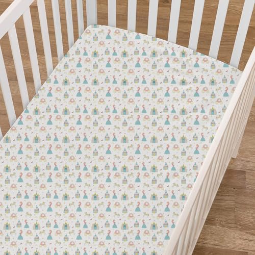 Image of Fitted Cot Crib Sheet | Bed Sheets for Newborn Baby Crib Mattress | Deep Pocket All Round Elastic Fitted Crib Sheet for Baby| Size 132 cm x 71 cm | Crib Sheets - 28 inchx52 inch | Little Princess