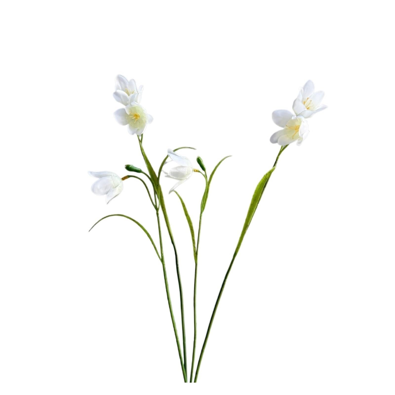 Casetlong 5Pcs Artificial Flower Bouquet Accessories Wedding Decor Home(White)