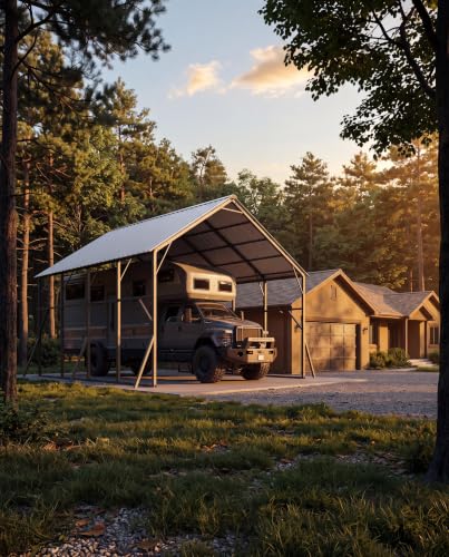 Image of GarveeLife 20x20 ft Vertical Roof Metal Carport, Heavy-Duty 2 Cars Car Port