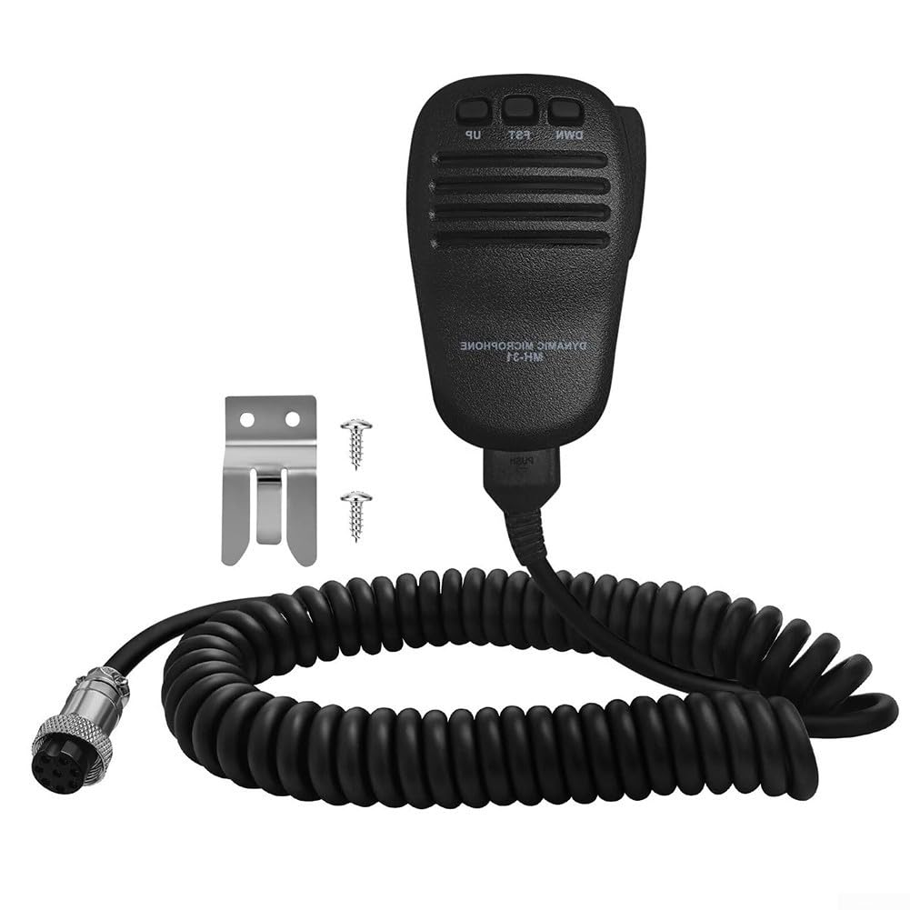 MH-31B8 - Micrófono de repuesto para radios Yaesu, micrófono de mano de 8 pines con carcasa ABS y cable en espiral, compatible con FT-847 FT-920 FT