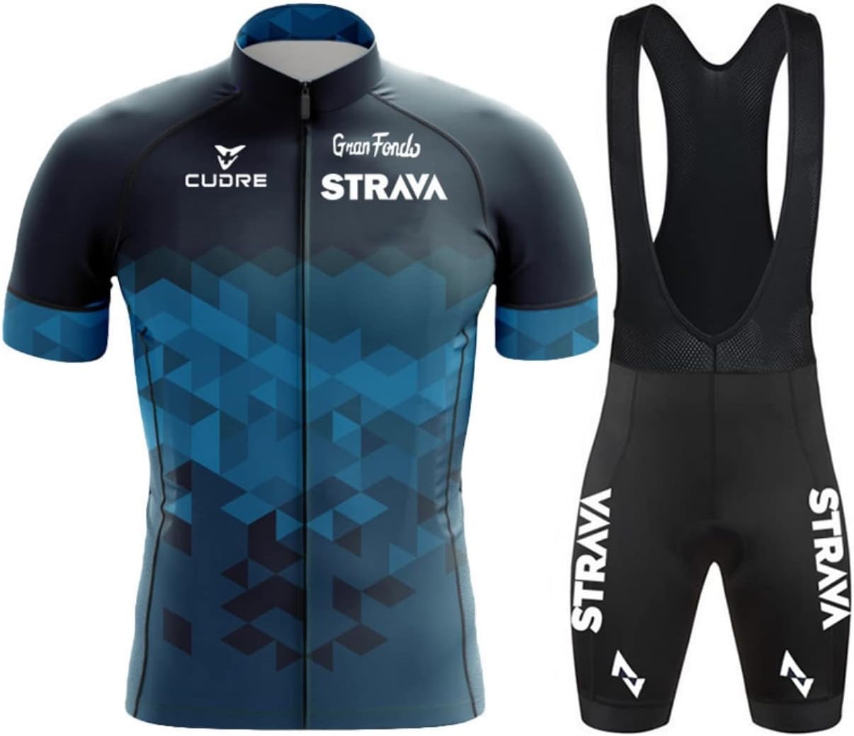 Hotlion Mannen Wielertrui Sets met 3D Gel Zwart Bib Shorts Fiets