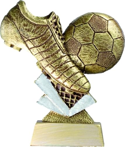 Miniatura 5 de Trofeo Fútbol Pequeño Personalizado Para Mejor Jugador Bota Y Balón Oro De 16cm De Altura