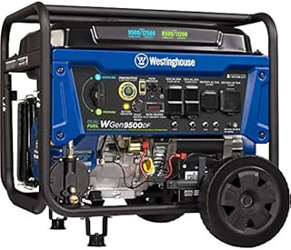 Westinghouse WGen9500DF Dual Fuel Home Backup Portable Generator, 12500 Peak Watts & 9500 Rated Watts, Remote Electric Start, Transfer Switch Ready, Gas and Propane Powered, CARB Compliant