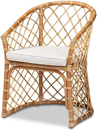 bali & pari Orchard Modern Bohemian White Fabric Upholstered and ...
