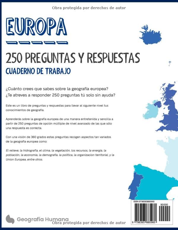 Miniatura 2 de 250 Preguntas y Respuestas. Europa Desafía tus conocimientos geográficos! Este libro te pondrá a prueba con preguntas generales, regionales, físicas