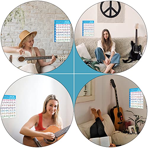 EXCEART Acordes de Guitarra Fretboard Nota Gráfico Instrucional Cartaz de Referência para Iniciantes
