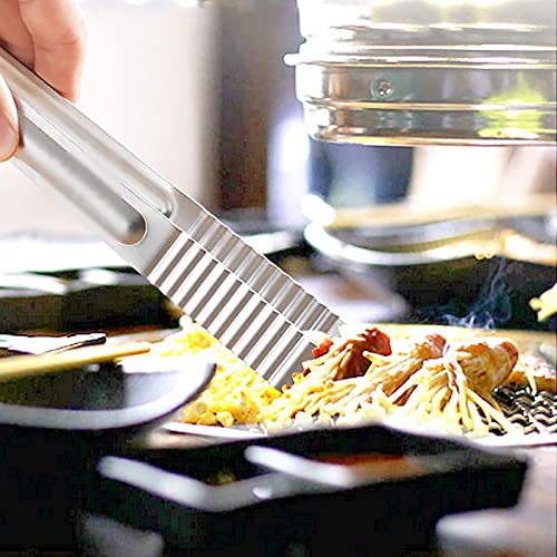 Pinzas de Cocina de Acero Inoxidable para Pan, Barbacoa, bistec, repostería, Buffet, Verduras, Utensilios de Cocina (M)