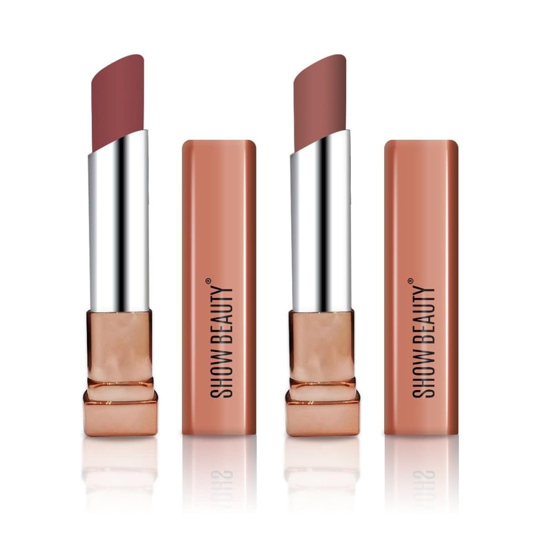 SHOW BeautyMatte Lipstick Combo - Full Coverage, Long Lasting & Waterproof Crayon Lipsticks for Women | Smudge-Proof, High Pigment, Bold & Vibrant Shades | Ideal for Wear
