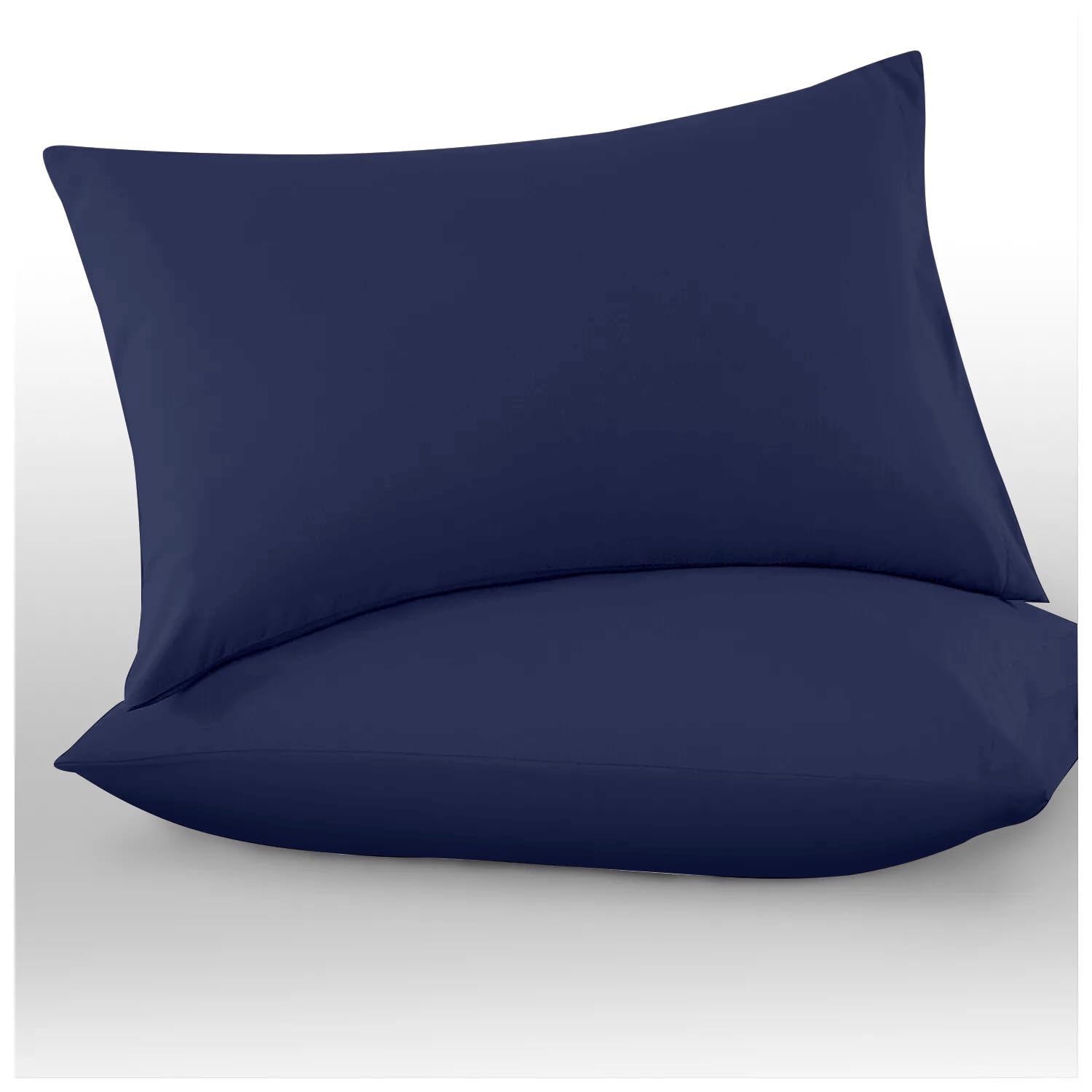 GC GAVENO CAVAILIA Microfiber Pillow Cases 2 Pack - Plain Dyed Housewife Pillowcases - Navy - (74x48 cm)