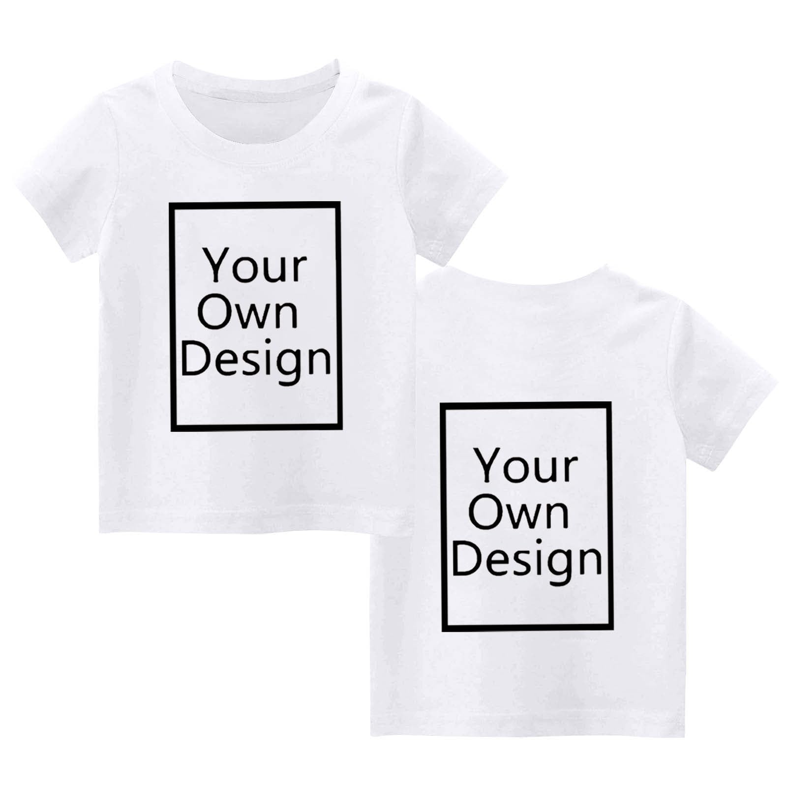 Customizable Tee Shirt for Boys and Girls - Custom T Shirt Front/Back with Text/Image/Logo, Design Your Own Tshirts Short Sleeve Casual Tshirt Custom T-Shirt Kid - 5
