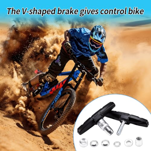 Image of Chooee Bike V-Brake Pads, Bicycle 70mm Brake Blocks Set, 2 Pairs Universal Brake Shoes